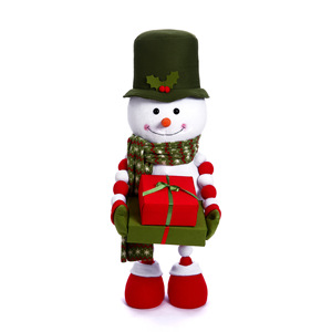 Sculpture de bonhomme de neige de Noël en résine, à poser au sol en extérieur, durable, design traditionnel - Product Image 1