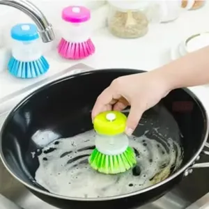 Hot Sale Pot Brush Household Cleaning Tools and Accessories Dish wash Brush With Soap Dispenser Cleaning Dishes Brush