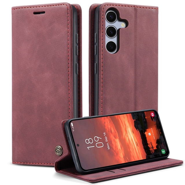 Protective Wallet Case for for S25 FE PU Leather with Card Slots & Kickstand Waterproof & Shockproof
