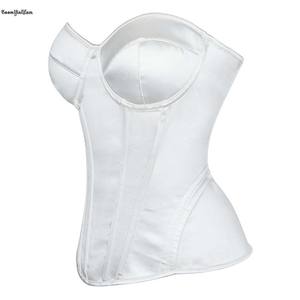 Taglie forti Xs-xxl Ultra-lifting clessidra bustino alla moda reggiseno da sposa corsetto in seta raso bianco Overbust corsetto con coppa imbottita - Product Image 2