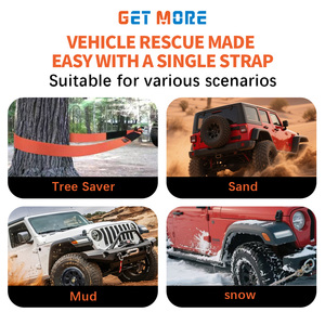 4x4 Zubehör Bergungsgurt mit Schäkeln Hochbelastbarer Baum-Schutz Abschleppgurt Windenverlängerung für LKW, UTV, ATV, SUV, Auto, Lastwagen - Product Image 3