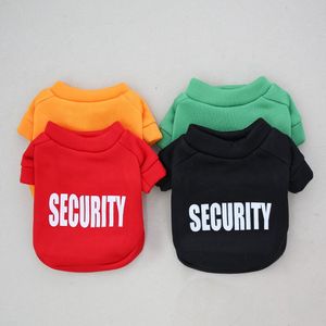 Pet Crew Neck Sweatshirt Orange Green Security Print Polyester Dog <b>Cat</b> <b>Clothes</b> Autumn Winter Wear - Product Image 3