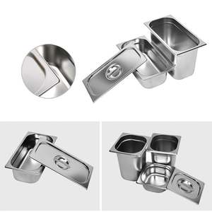 Promotion Cuisine Extérieure En Acier Inoxydable Buffet Casseroles Fournitures De Stockage GN Pan Conteneurs Alimentaires Buffet Plateau Réchauffeur De Nourriture Plaque - Product Image 4