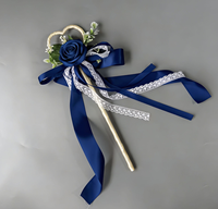 Bouquet de roses artificielles personnalisable pour mariage avec sceptre de mariée et baguette magique pour enfants - Arrangements faits main longue durée