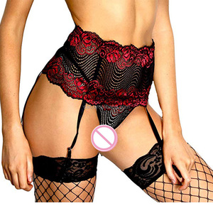 S153 vente en gros filles lune de miel Femme sous-vêtements dentelle soutien-gorge T caleçon jarretière ensemble nuisette Corset Sexy Lingerie femmes - Product Image 5