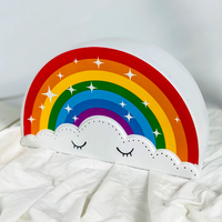 Lampe de chevet moderne en céramique, flexible, creuse, pour la décoration intérieure, idéale pour la chambre d'enfant, avec motif arc-en-ciel mignon