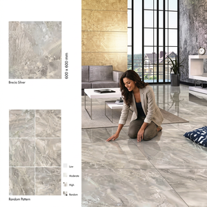 กระเบื้องพอร์ซเลนวิทริฟายด์ลายหินอ่อนสีเบจ Vistaar Atlas Crema ขนาด 600x600 มม. ผิวมันเงา สำหรับปูพื้นภายใน - Product Image 5