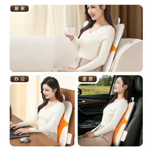 Massage Cushion Backrest With Heat And Massage For Home Office Car Use USB Rechargeable Neck Waist Support - Product Image 1