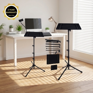Support pour ordinateur portable avec hauteur réglable, support de pupitre portable et support de téléphone à col de cygne pour bureau, école et maison - Product Image 1