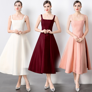 Fábrica de Diseñadores de Ropa de Moda, <span class=keywords><strong>Vestido</strong></span> <span class=keywords><strong>Midi</strong></span> Tipo A Personalizado OEM, Vestidos para Mujer - Product Image 1