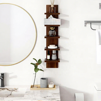 Étagère de rangement multi-niveaux en bois, étagère décorative pour salon et chambre à coucher, porte-revues en bois, organisation pratique des objets