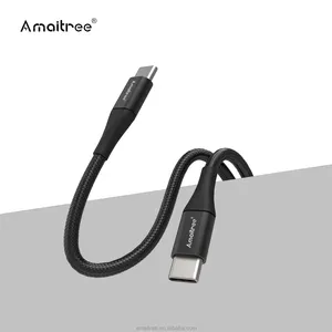 Amaitree 1.2m ניילון קלוע מתכת PD60W טעינה מהירה כבל מסוג C כבל USB C לכבל USB C לאייפון 15 מחשב נייד Macbook Pro Air