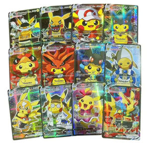55 cartes holographiques Pokémon Anime <span class=keywords><strong>Pikachu</strong></span> Cosplay One Piece Pokémon Trading Flash Cards par boîte - Product Image 5