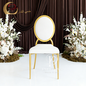 Chaises d'événement de luxe modernes avec cadre en acier inoxydable doré et coussin en velours pour réceptions de mariage, utilisation en extérieur et au bureau à domicile - Product Image 2