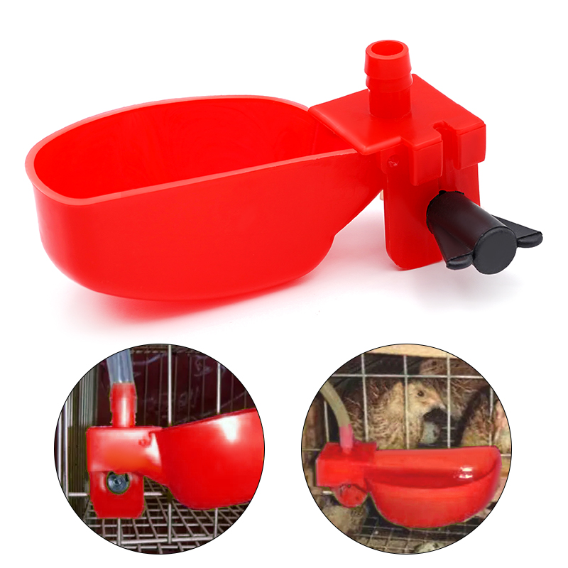 Red and Yellow Plastic Quail Nipple Drinker Quail Chicken Pigeons Automatic Drinker Cup Water Bowl For Livestock