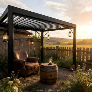 Boerderijtuin Onderhoudsarme Bamboe <span class=keywords><strong>Pergola</strong></span> van Strandgeweven Bamboe - Product Image 1