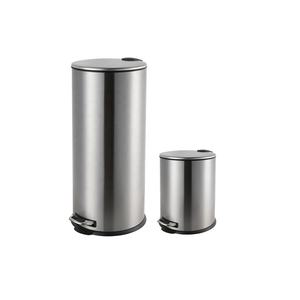 Nordic Wide Pedal Rubbish Seperation Recycle Kitchen Stainless Steel Mobile Metal Food Waste Bins