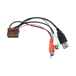 Adaptor retensi Port AUX USB 3.5mm, konektor Audio Radio purnajual pilih Hyundai/Kia kendaraan 2008-Up kabel Audio Video