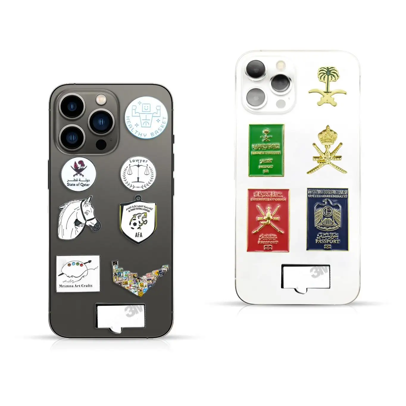 Oman Mobile Phone Sticker Supplier enamel lapel pin Metal Logo Stick Pin with 3M Glue