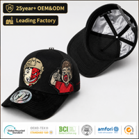 Casquette de baseball patchwork personnalisée noire avec motif, casquette snapback brodée avec appliques et détails en strass, style streetwear, fournisseur en gros