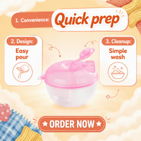 Boîte de rangement pour lait en poudre à 3 compartiments, distributeur de poudre rotatif, conteneur pour aliments pour bébés, vente en gros OEM