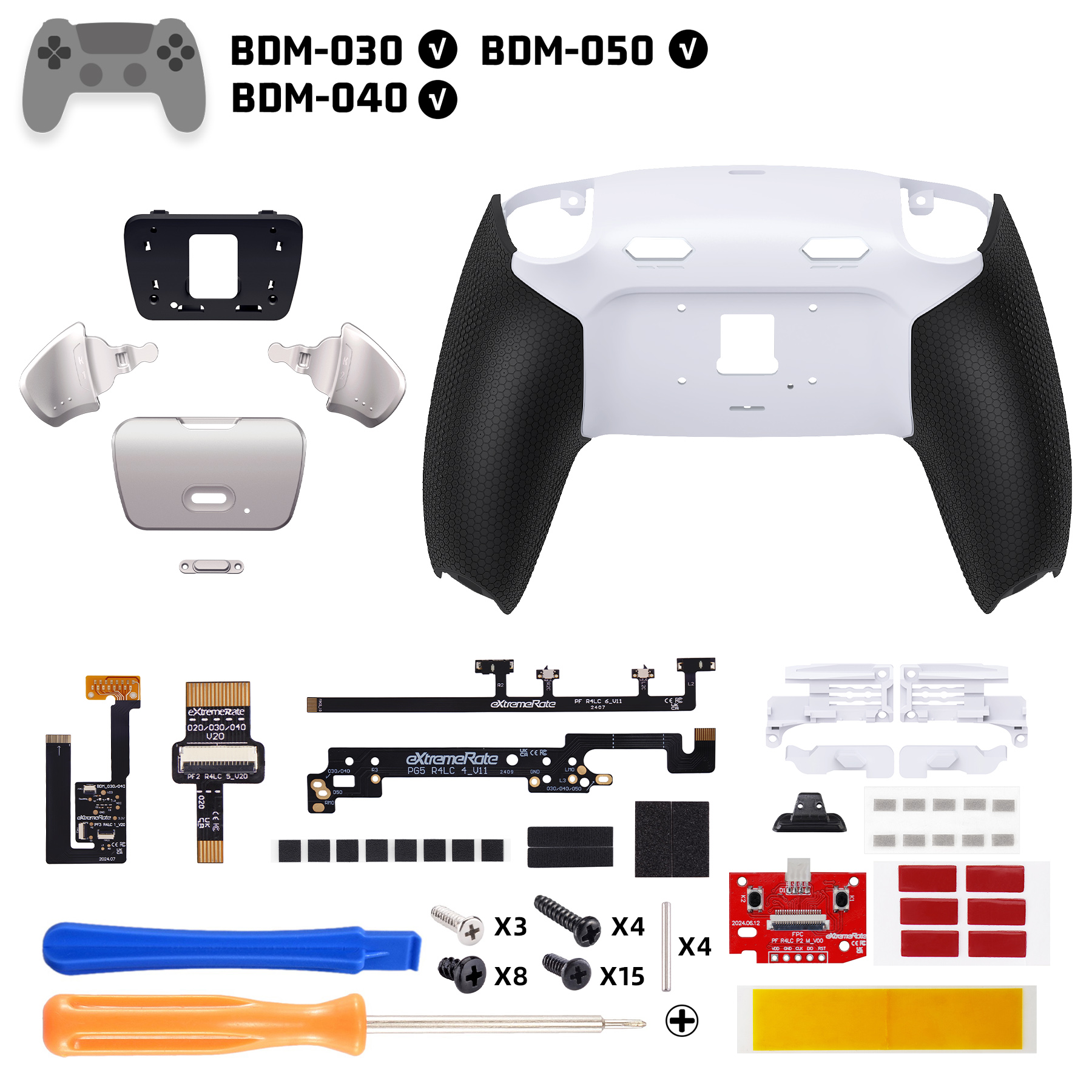Rubberized White Black - Silver GQTPFJ003M2