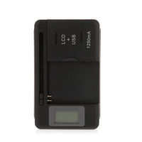 Chargeur rapide de batterie universel noir avec prise LCD Power Us pour Nokia BL-4C BL-5C BL-6C BL-5B