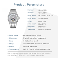 AESOP Luxus Full Diamond Business Herren uhr Tourbillon Uhrwerk mechanisches Handbuch Edelstahl Saphir Full Star Design