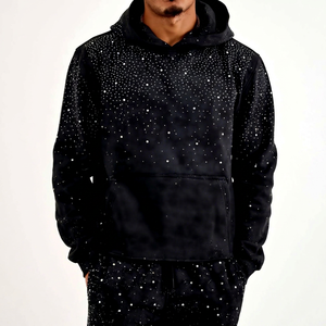 <b>Rhinestone</b> <b>Hoodies</b> OEM Factory Cotton Fleece Hoodie with Shiny Stone Design Custom Branding Available - Product Image 1