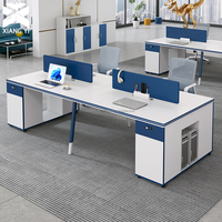 Poste de travail de bureau moderne et modulaire pour 2, 4, 6 ou 8 personnes – Table de bureau pour personnel