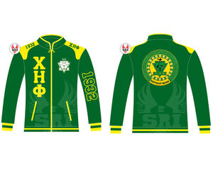 Chaqueta de Carreras Bordada para Mujer de la Hermandad Chi Eta Phi |   Chaqueta de Carreras de Algodón Twill Bordada Personalizada para Mujeres de la Hermandad - Product Image 1