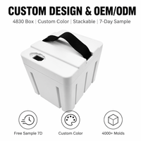 Boîtier de batterie moulé sur mesure 4830, ignifuge, pour batterie lithium DIY, IP54, LiFePO4, empilable et verrouillable, pour robot électrique
