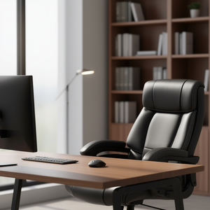 Adjustable Height Big And <b>Tall</b> Executive Office <b>Chair</b> In Pu Leather Black Color Model D0100X3XJGT - Product Image 2