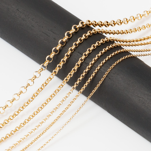 Conjuntos de joyería de moda de mujer de alta calidad OEM collares de cadenas Rolo de oro sólido puro - Product Image 4