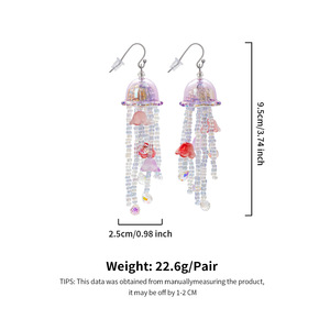 Thiết kế mới Bohemia bãi biển phong cách trang sức Hạt giống Hạt Sao Biển Ngựa Sứa Seashell dangle Bông tai cho phụ nữ kỳ nghỉ hè - Product Image 6