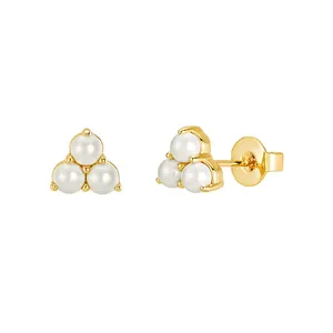 Gemnel new arrival freshwater shell pearl earrings vintage ear studs jewelry gift for women pearl jewelry