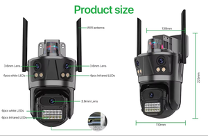 Ngoài trời ip Camara de seguridad 3 màn hình an ninh CCTV 8MP tự động theo dõi kamery ba ống kính Mạng <span class=keywords><strong>Camera</strong></span> CCTV WIFI icsee - Product Image 3