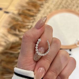 Dylam Classic Design Fine 925 Sterling <b>Silver</b> Sparkle D Color VVS1 Moissanite Stones U-shaped <b>Stud</b> Earrings for Women - Product Image 4