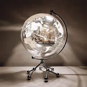 Wellfun Hot Selling Large 25 Cm Rotating Globes Silver Home Decor Desk Globe Gift Children A Globe Map With Factory Best