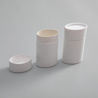 Tube de papier à pousser ovale en carton blanc biodégradable de 75g avec doublure en éponge brillant à lèvres et déodorant résistant à l'huile et au parfum solide