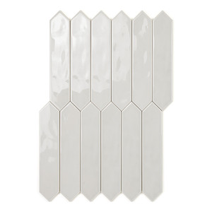 Piastrella Picket Grigio Argento 5x25 Cm Spessore 9 Mm Finitura Lucida Bordi Irregolari - Product Image 2