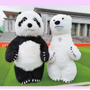 Fantasia de pelúcia para adulto, traje de pelúcia para cosplay de 2 metros, panda, com desempenho de palco