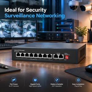 Switch PoE Gigabit 8 ports avec 2 ports Uplink Gigabit IEEE802.3 AF/AT, Switch PoE intelligent AI, extension VLAN 250m pour caméra IP CCTV - Product Image 4
