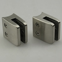 TOPTION Accessoires de balustrade modernes en acier inoxydable en forme de D pour balcon, centre commercial, escalier - Kit de fixation de verre facile à installer