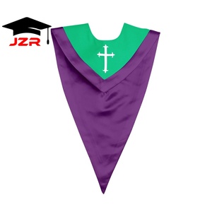 Étole de graduation de style V JZR - Intégration de <span class=keywords><strong>cordon</strong></span> d'honneur - Personnalisable - Vente en gros - Utilisation scolaire - 100% polyester - Product Image 1