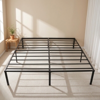 Cadre de lit simple en fer avec éclairage, lit en fer de 2 mètres pour location, idéal pour chambre principale, lit double