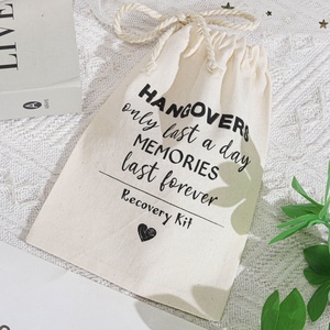 Reusable Small Organic Cotton Muslin Drawstring Gift Hangover Kit Storage <b>Bag</b> Custom Printed Logo Muslin <b>Dust</b> Pouch <b>Bags</b> - Product Image 4