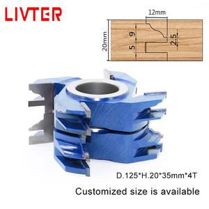 Cortador de perfil LIVTER para la fabricación de marcos de puertas, cortador moldeador de husillo, 2 unids/set con cortador TCT para gabinete - Product Image 3