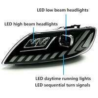 Faros LED para Audi Q7 2006-2015, Lentes de Proyector Láser Retrofit + Luces de Circulación Diurna
