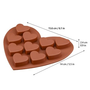 Molde de Silicona con 10 Cavidades en Forma de Corazón, Grado Alimenticio, Antiadherente, Multiusos para Fudge, Chocolate, Helado, Pudín, Decoración de Pasteles, Jabón - Product Image 2